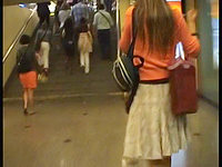 While the girl was waiting for somebody at the station I was pleasingly recording her accidental up skirt view!